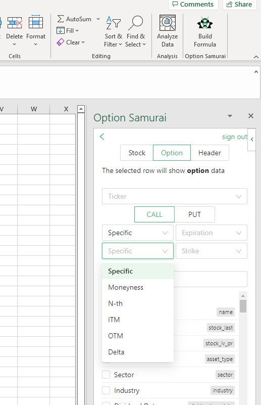 floating option