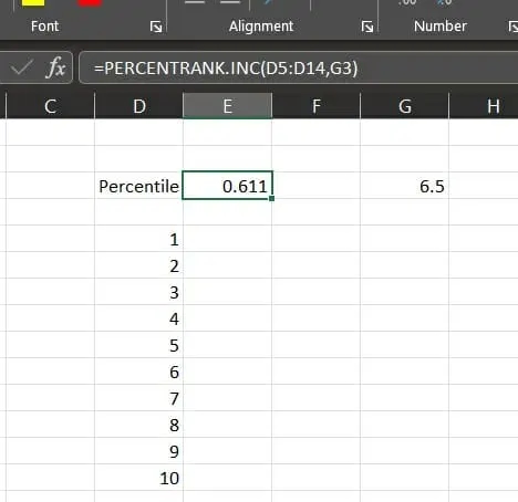 IV percentile formula