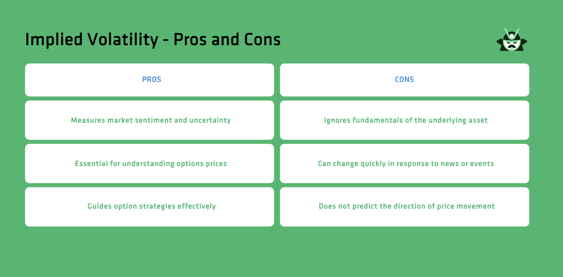 PROS AND CONS OF IV