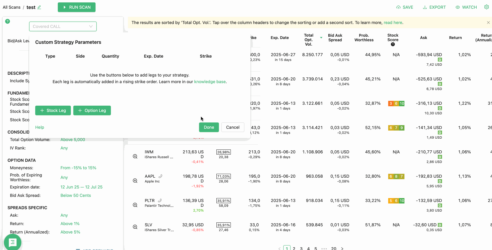 how to build straddle with shares